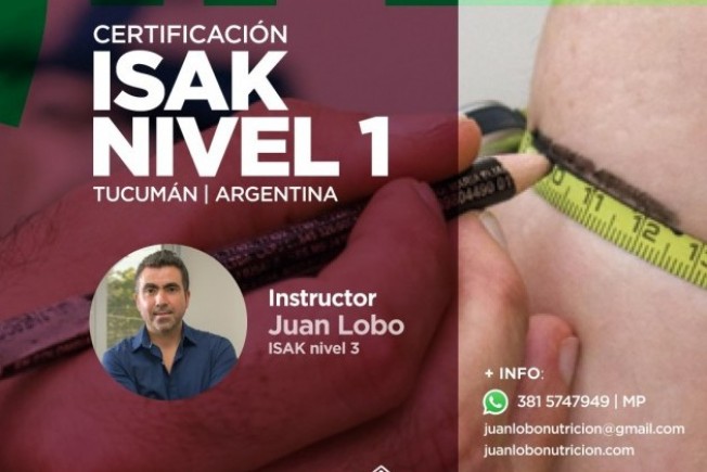 Certificación internacional  ISAK NIVEL  1 - SEPTIEMBRE 2024